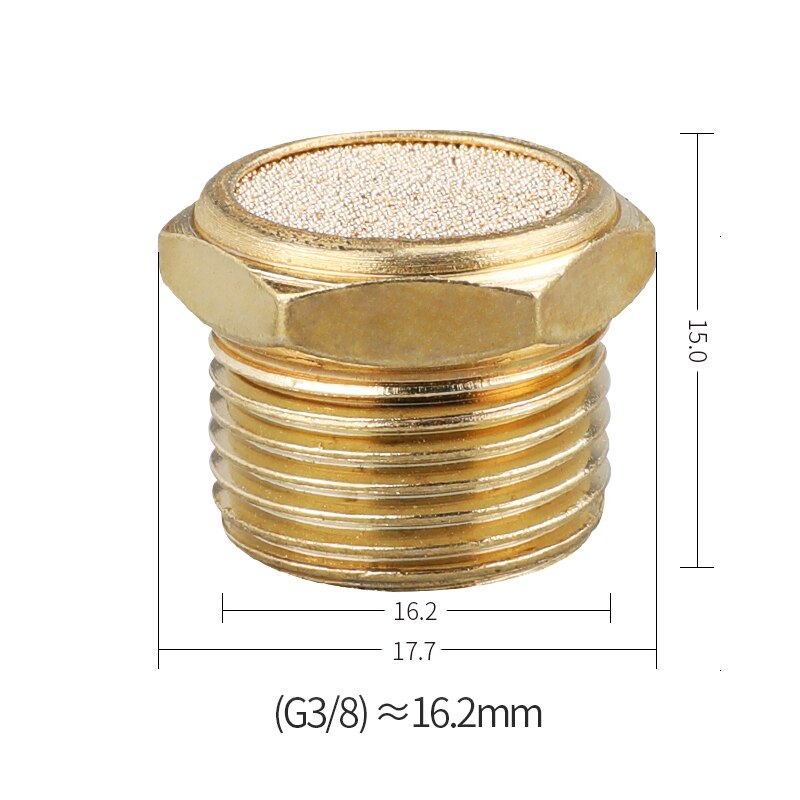 Pneumaattinen messinki pakoputken äänenvaimennin bsl  m5 1/8 " 1/4 " 3/8 " 1/2 " äänenvaimentimet asennus melun suodatin vaimennusliitin kupari: A -3