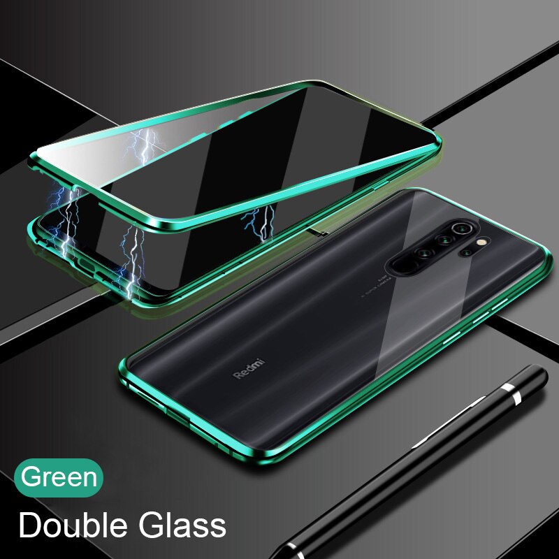 Funda para teléfono redmi 8 8a Magnetic Filp para Xiaomi redmi note 7 8 Pro 360 ° funda completa redmi 8 note7 note8 pro note 7pro funda: n 3000 / Green