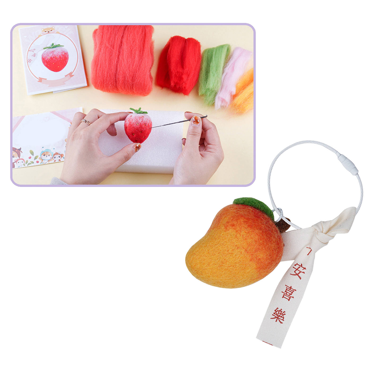 Kit de iniciación de fieltro de aguja, suministros de lana, Material de artesanía sin acabado, para niños y adultos