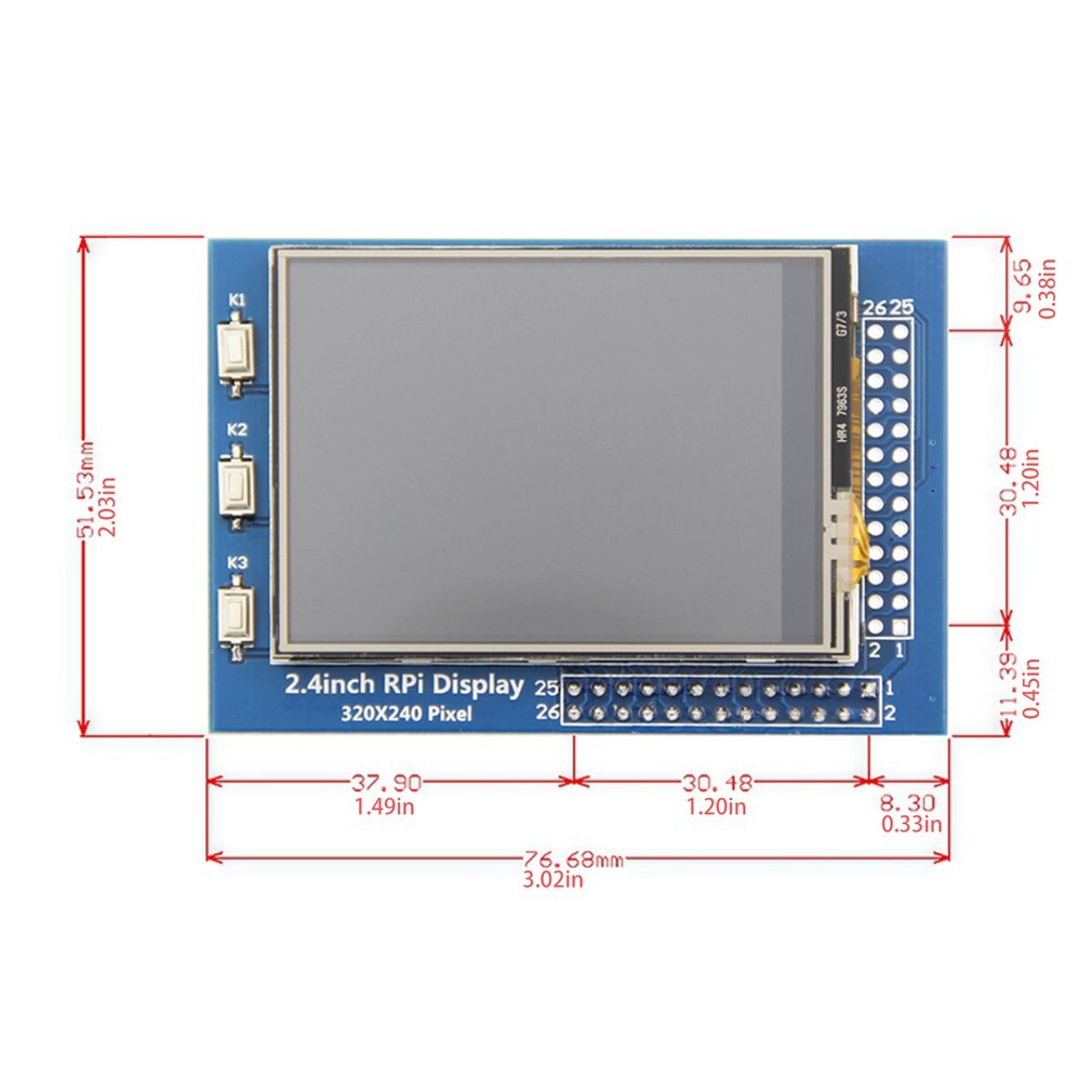 2.4inch RPi Display 2.4in TFT SPI Serial LCD Resolution 320*240 2.4inch LCD Display Module with Touch LED Backlight