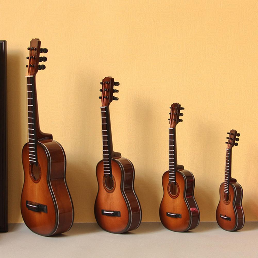 Mini Classical Guitar Wooden Miniature Guitar Model Musical Instrument Guitarra Decoration with Case Stand Coffee