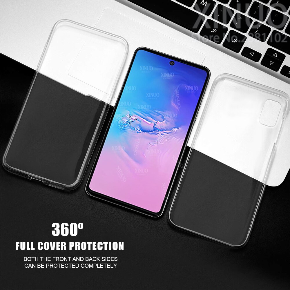 360 full Double Silicon Case For Samsung Galaxy S10 lite Transparent Body TPU cover for Samsung Galax S 10lite S 10 lite coque