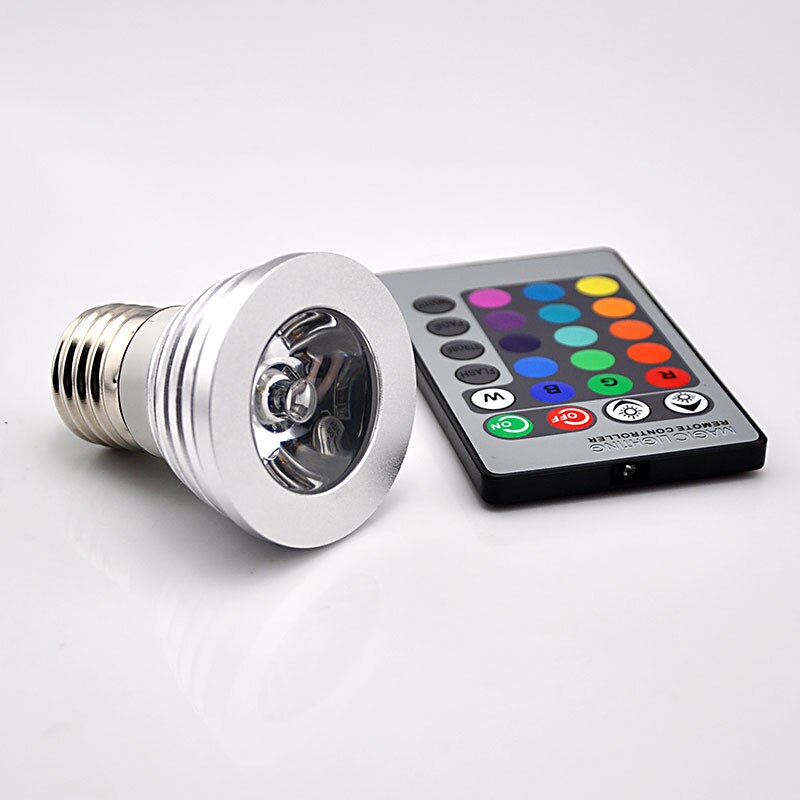 85-265 V 3 W E27 16 Kleuren LED RGB Magic Aluminium SpotLight Bulb Lamp met Draadloze Afstandsbediening 240-300LM-M25