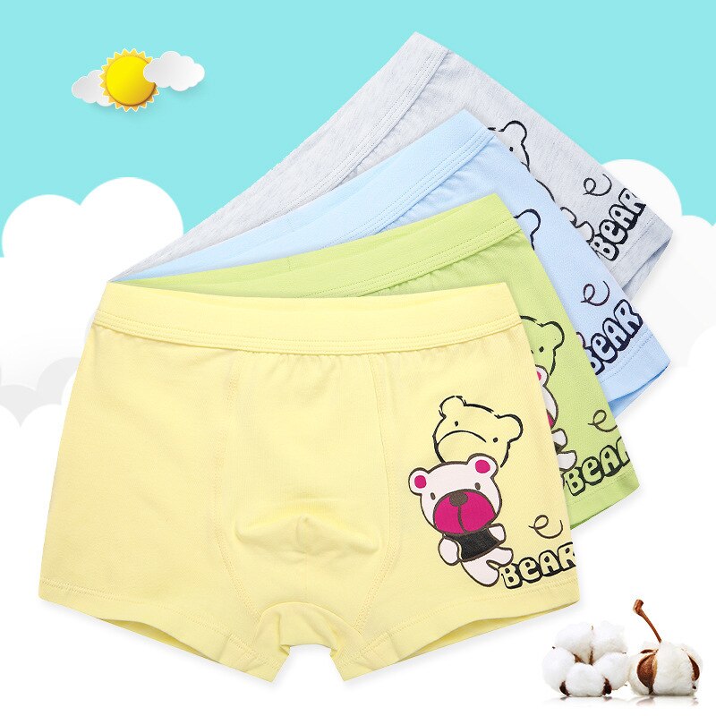 HANQIYAHULI 2 Pcs/lot Cartoon Bear Kids Boy Underwear For Baby Children's Underpants Briefs Boys Underware Pants For 3-14 Y