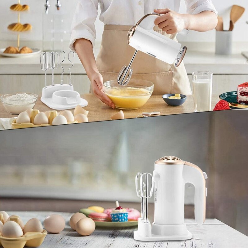 SOKANY-batidora de Mano Eléctrica de 5 velocidades para hornear, Con Pedestal de almacenamiento, para cocina, hornear, pastel, huevo, crema, enchufe europeo