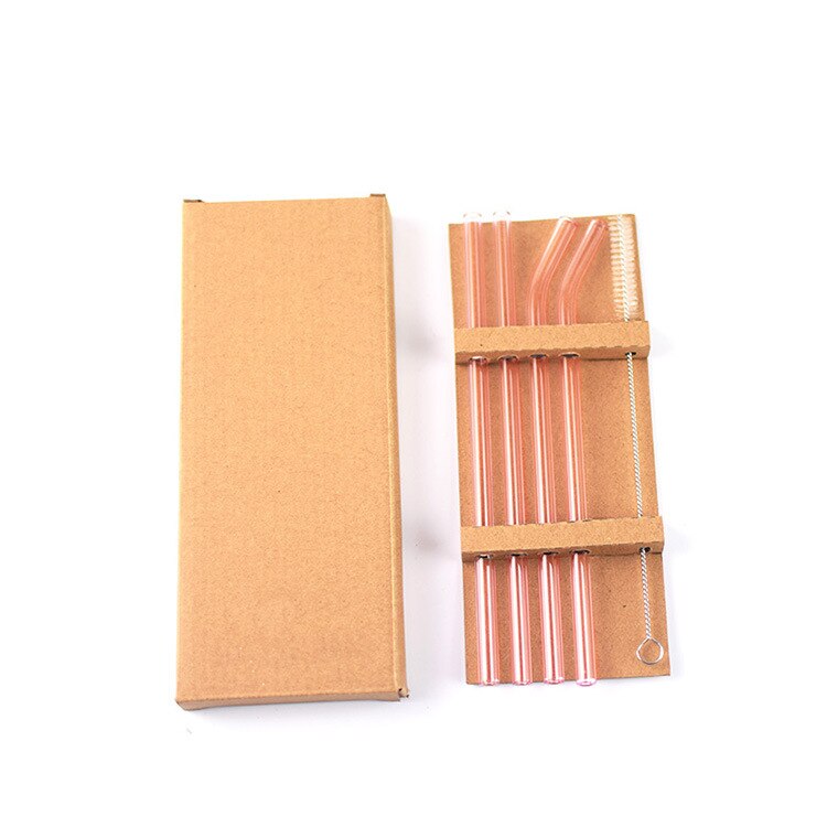 4 Stuks Herbruikbare Glas Rietjes 8Mm Rechte Gebogen Glas Rietjes Eco Vriendelijke Cocktail Rietjes Voor Dranken Melk Koffie: 7