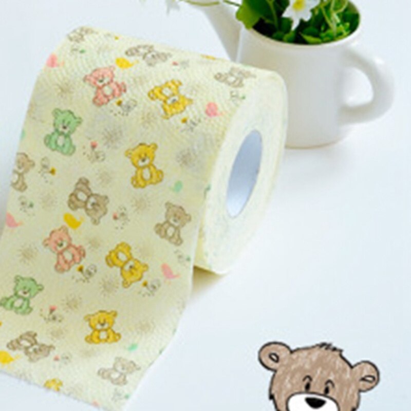 Bear Roll Paper Printing Paper Towel Cute Cartoon Core Roll Bath Toilet Roll Paper 3 Ply Tissue Roll Household Toilet Paper