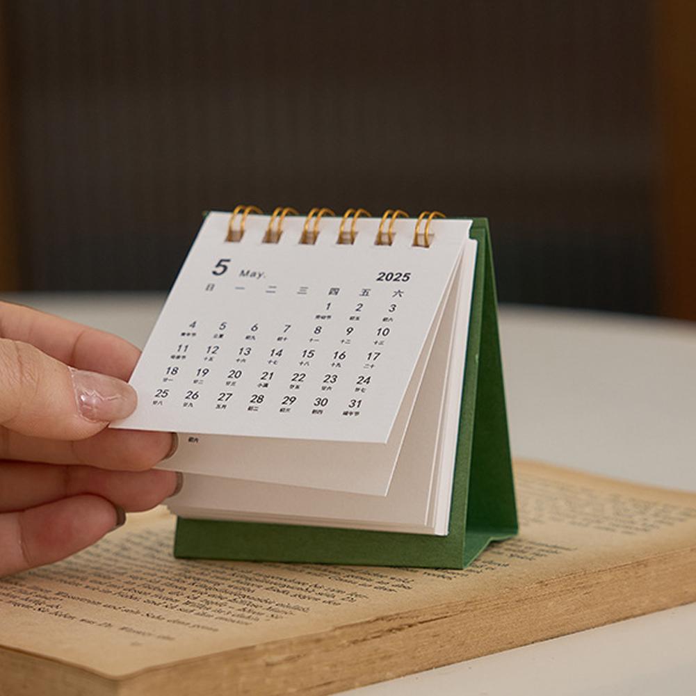 1pcs Desktop Calendar Mini Portable Minimalist School Home Office Desk Planner Schedule Check In Book Stationery Study
