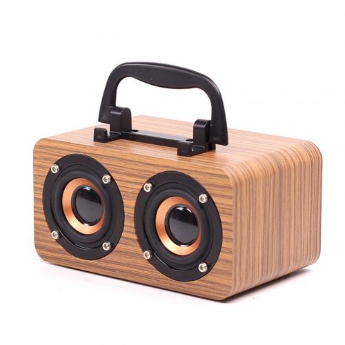 retro Holz kabellos Schreibtisch Bluetooth Lautsprecher Telefon Halfter USB Aufladbare: Gelb
