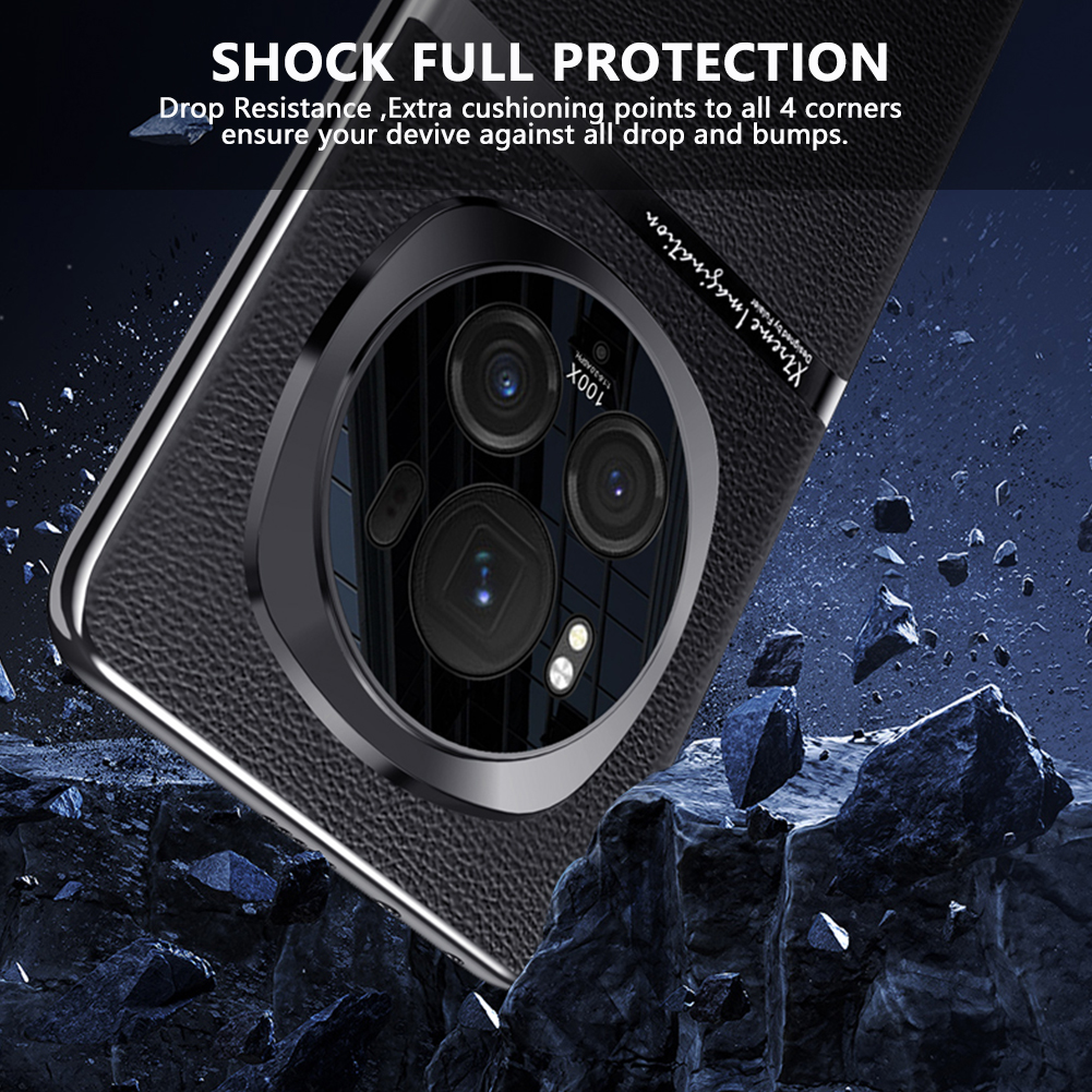Funda de cuero Original para Honor Magic 6 Pro, cubierta trasera a prueba de golpes, parachoques chapado para Huawei Magic6 Pro, funda dura para teléfono móvil y PC