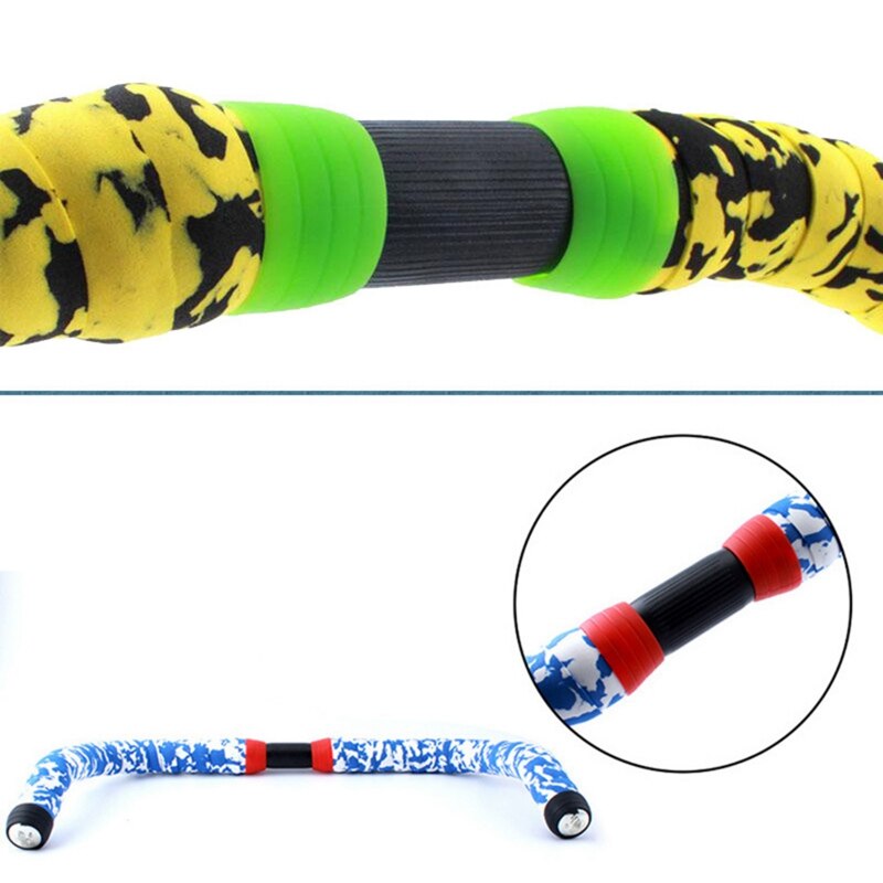 2- par cykelstyrtejp fästöglor för vägcykelhandtag griplinda hållringar - svart & röd