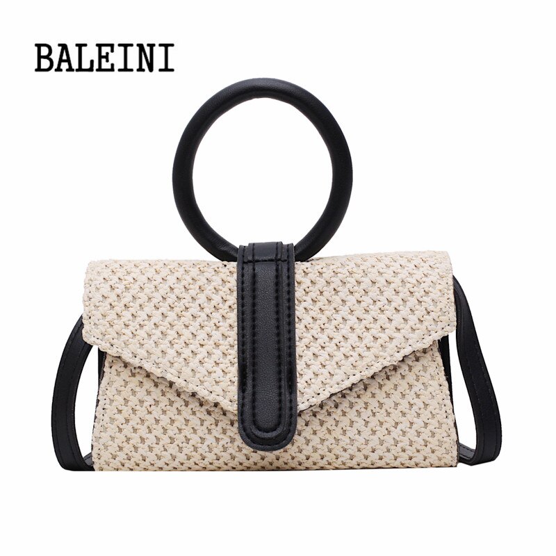 Baleini Beroemde Dames Geweven Breien Messenger Crossbody Tassen Zomer Bohemian Vrouwen Kwastje Stro Strand Schoudertas