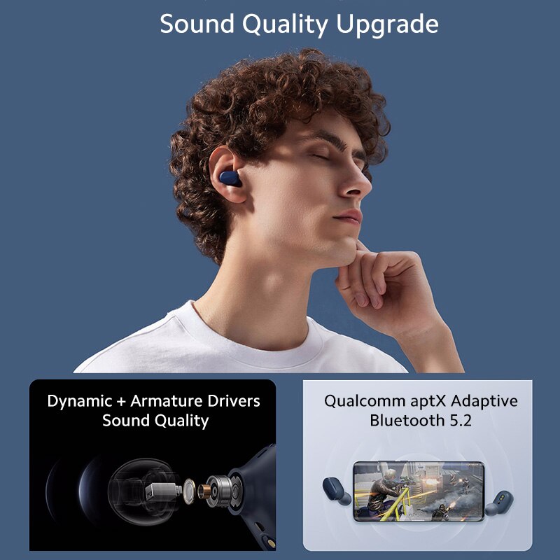 Xiaomi Redmi Airdots 3 Echte Draadloze Bluetooth Oortelefoon Hybrid Vocalism Adaptieve Stereo Bass Met Mic Handsfree Knoppen 3 Oordopjes