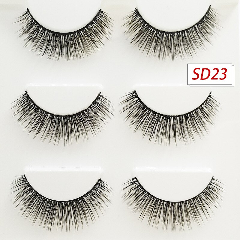 3 paires d&#39;autocollants de cils réutilisables, faux cils imperméables et durables, auto-adhésif pour femmes et petite amie: SD22