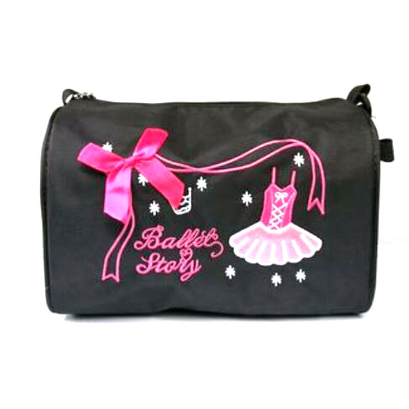 Piger ballerina ballet danse tasker håndtaske prinsesse børn sport broderet duffel skulder taske til ballet dansesko: Sort