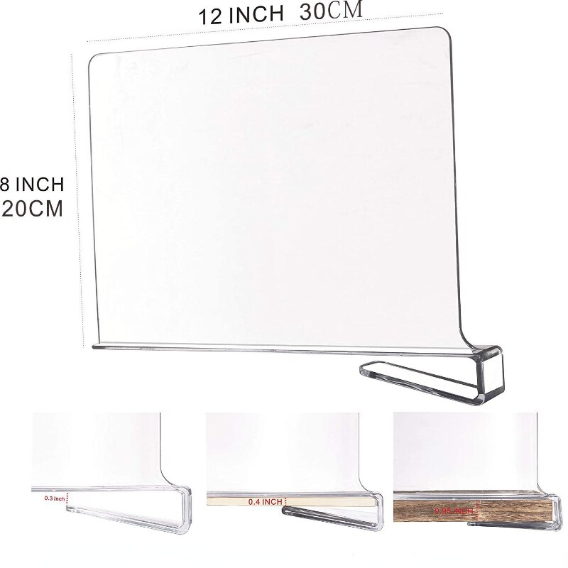 Acrylic Shelf Dividers Shelf divider for Closets with Wooden Shelves Shelf dividers for Closet Organization Closet Shelf Divider: 1PCS