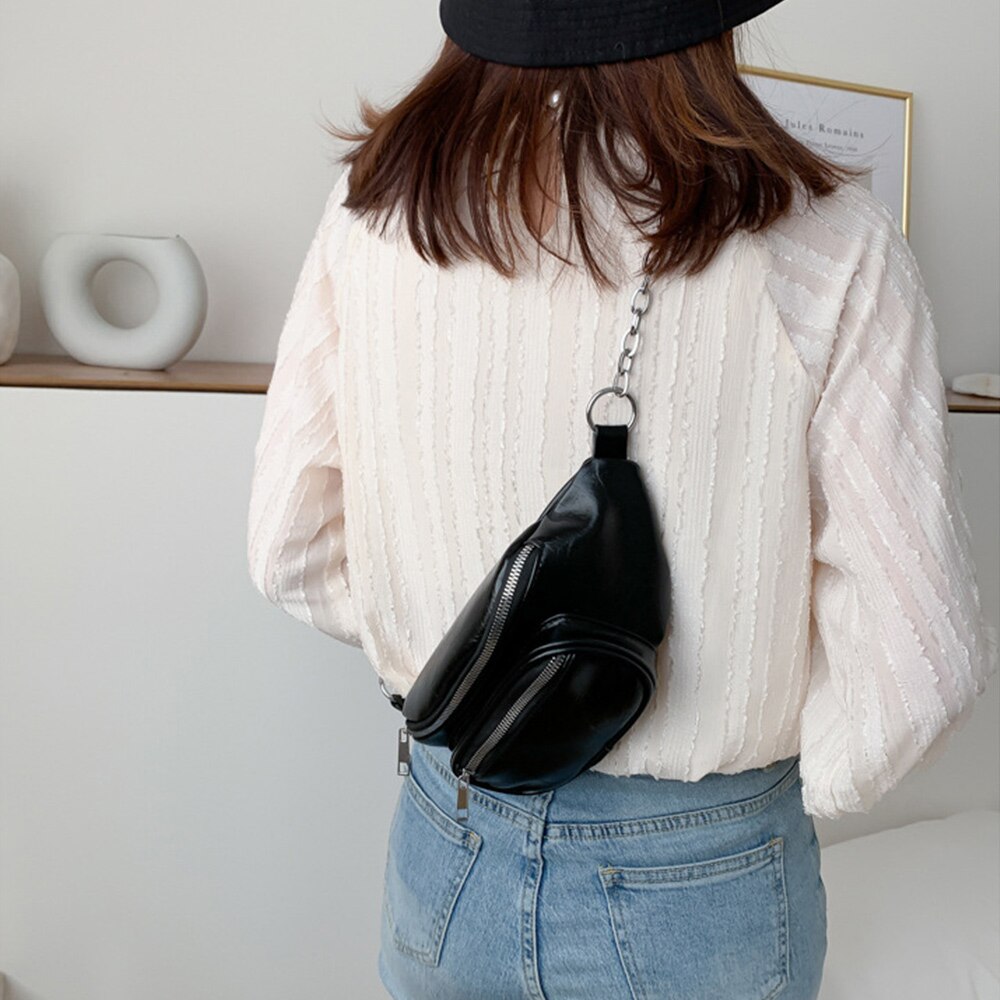 Women's Waist Bag Fanny Pack Chest Crossbody Bags for Women Trend Leather Belt Hips Bags Female Purses