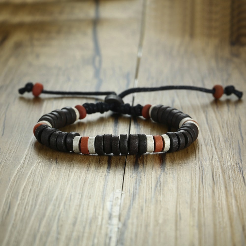 Alte Afrikanische Stamm Stil Natürliche Stein Perlen Armbinde für Männer Frauen Ethnographische unisex Schmuck Einstellbare größe