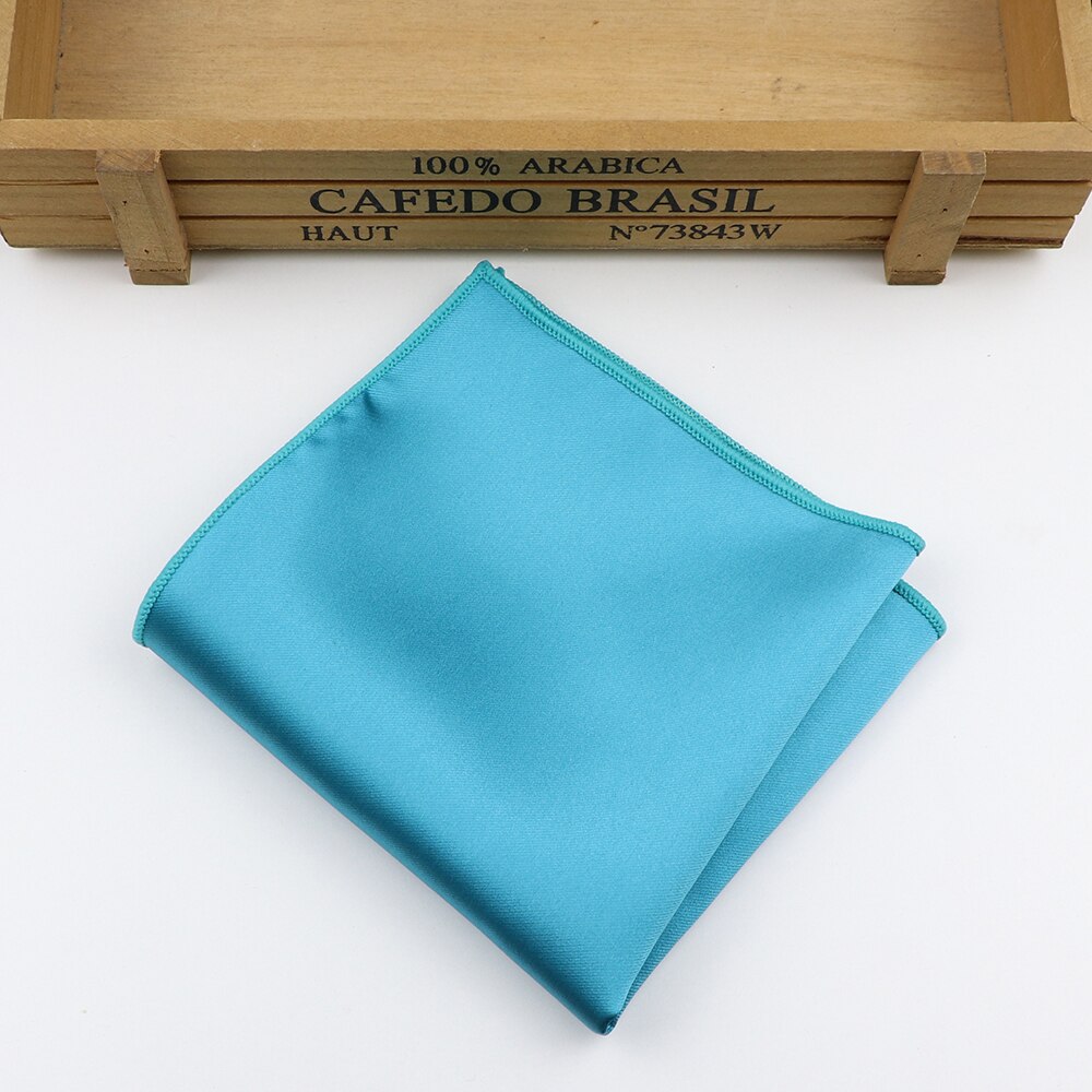 Mouchoir de poche carré en Polyester de couleur unie pour hommes, accessoire de mariage, classique, vert, bleu marine, à la , 23x23CM: 6