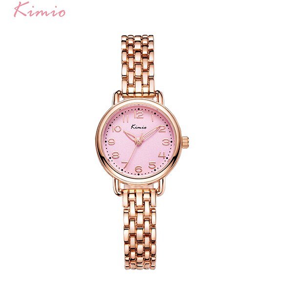 KIMIO Women Bracelet Watches Luxury Fine Stainless Steel Ladies Watch Rose Gold Color Dress Wristwatch With Box: 5382