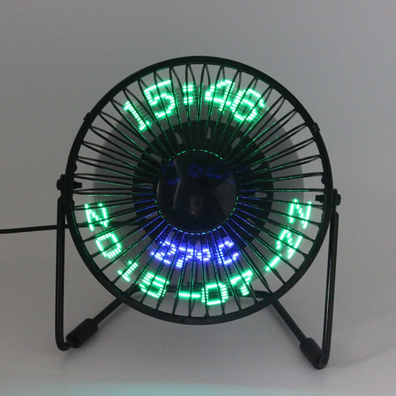 superventas USB reloj LED Mini ventilador con visualización de la temperatura en tiempo Real de escritorio 360 ventiladores de refrigeración de la Oficina para el hogar QJY99