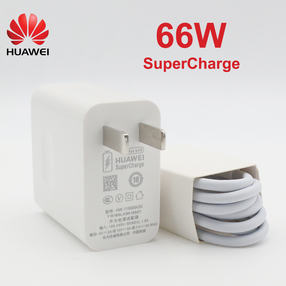 Cargador súper rápido supercarga UE EE. UU. de 66W para Huawei P40 P50 P30 Pro Mate 50 40 30 Honor 50 Majic 3 4 2 Honor 80 70 60 SE 50 Pro