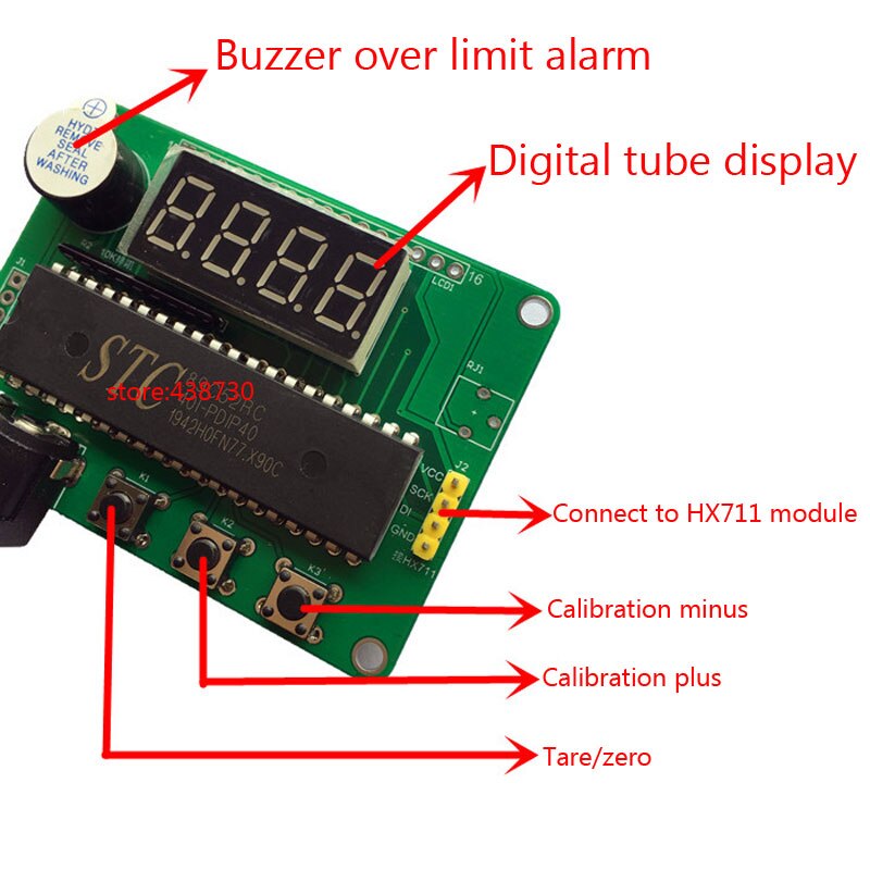 1602 Lcd Elektronische Weegschaal Load Cell Module/5Kg Elektronische Weegschaal Load Cell Systeem/HX711AD Digitale Buis Vloeistof crystal Display
