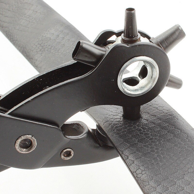 Heavy Duty Strap Leather Hole Punch Hand Plier Belt Punch Revolving DIY Tools OCT998