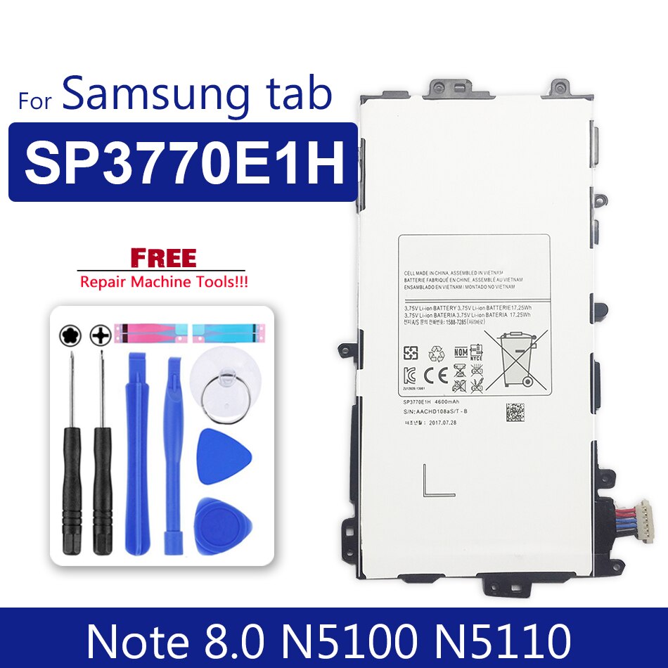 Tablet Battery For Samsung Galaxy Tab 2 3 4/Tab S S2 S3/tab A/tab E (7.0 8.0 8.4 9.6 9.7 10.1 10.5) For Pro 8.4/Note 8 10.1 12.2: Note 8.0 N5100 N5110