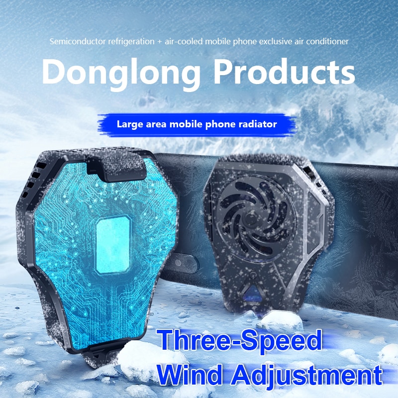 Universal Mobile Phone Radiator Gaming Phone Cooler Adjustable Portable Fan Holder Heat Sink For IPhone 12 Samsung Huawei Xiaomi