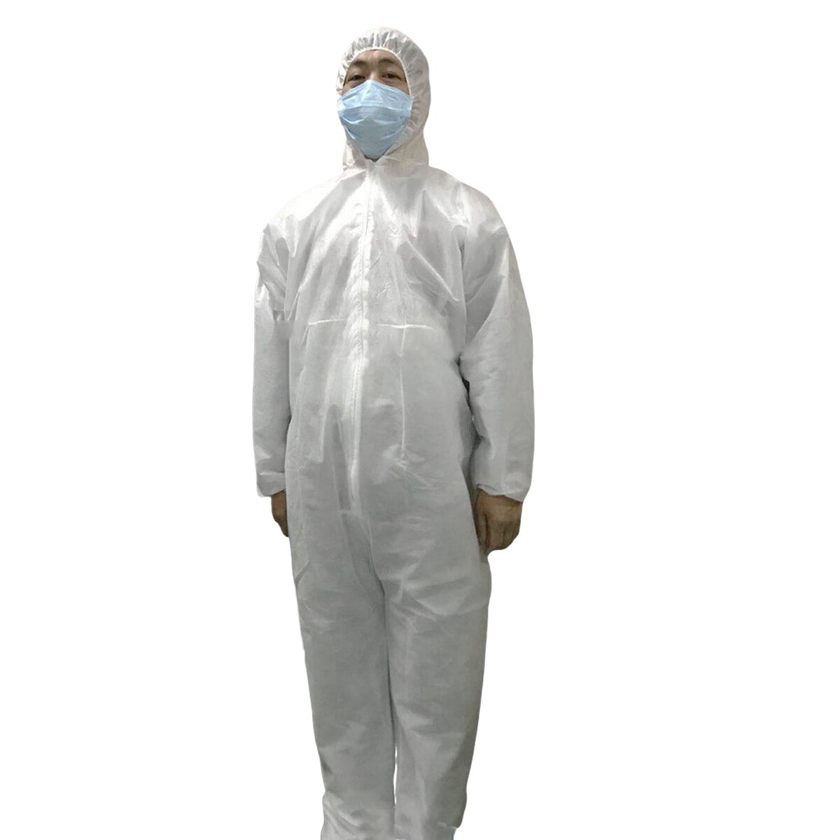 SMS Non-woven Disposable Coveralls Factory Anti Dust Protective Suit Clothing Safety Hazmat Suit Hospital Safety Clothing: White