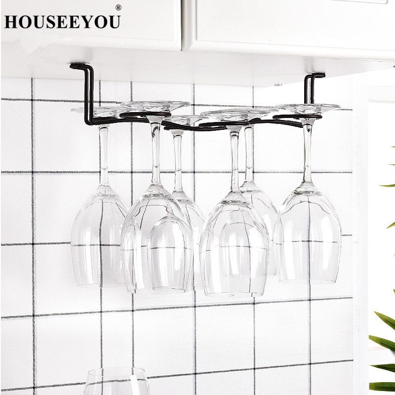 Jern kunst køkken 6 glas vin glas stativ metal håndværk bæger bøjle hylde vin glas holder dekorativ stilk tilbehør bar tilbehør