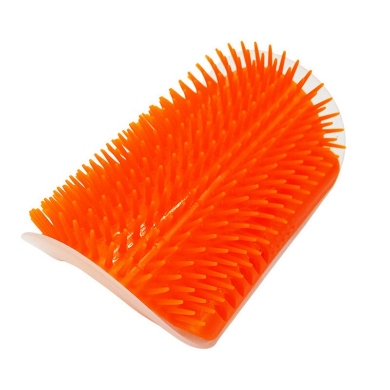 Brosse d'angle de Massage pour chat, produits pour animaux de compagnie, peigne auto-toiletteur, brosse pour le visage avec un peigne chatouillant, outils: orange
