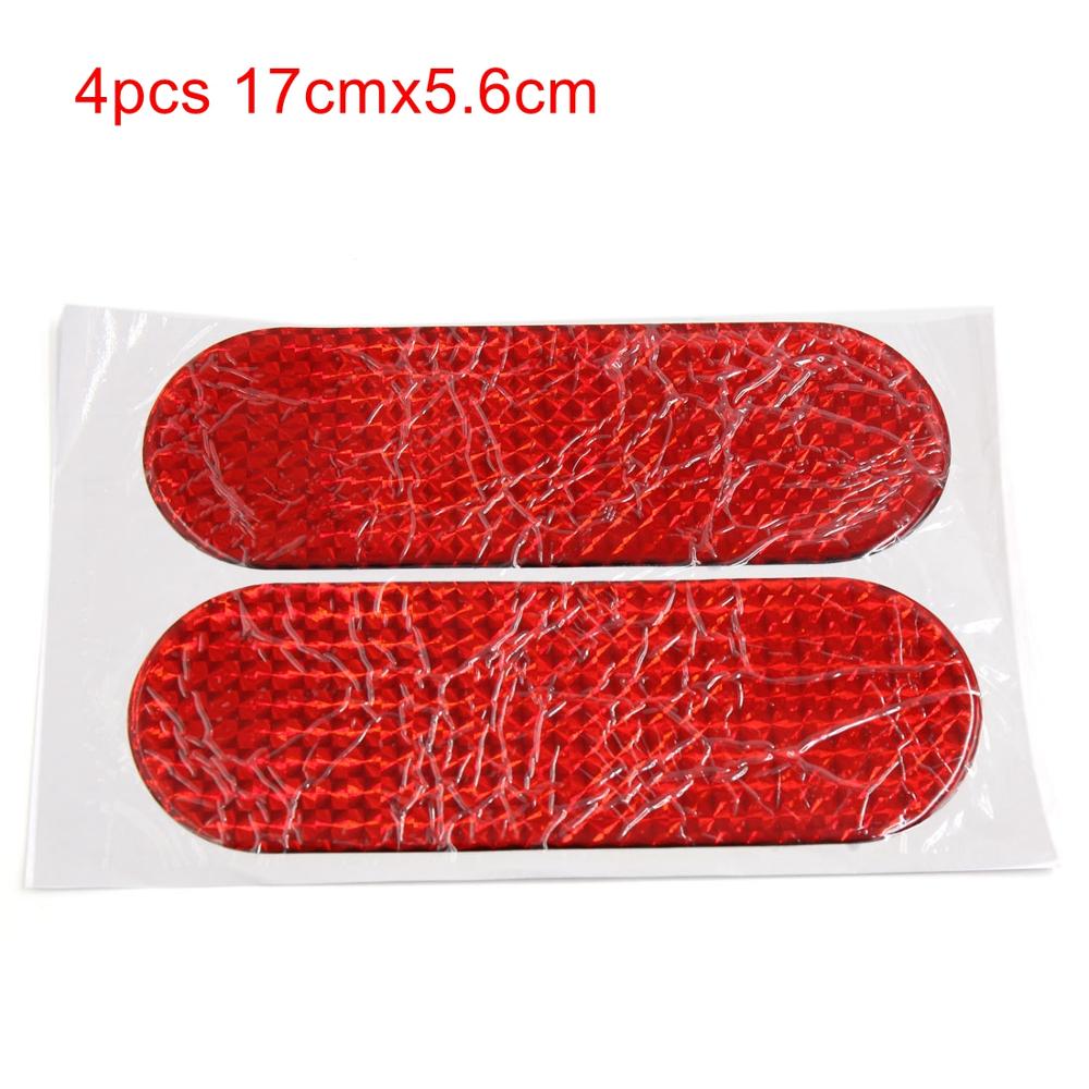 X AUTOHAUX 2Pcs 12cmx4cm Car Auto Exterior Reflector Decal Stick-On Reflective Sticker Red Car Reflective Sticker ACCESSORIES