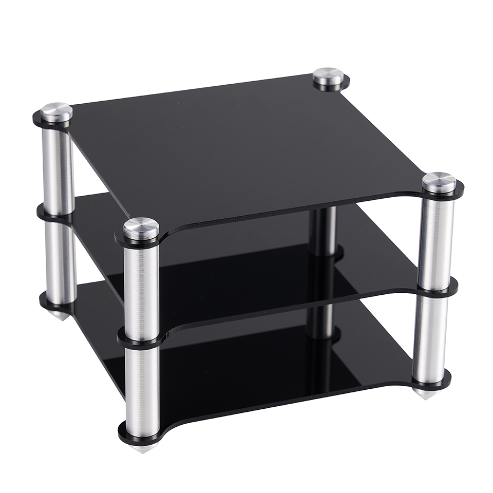 Rack de liga de alumínio acrílico, decodificador hifi, amplificador de fone de ouvido, camada dupla, rack de armazenamento: Vermelho