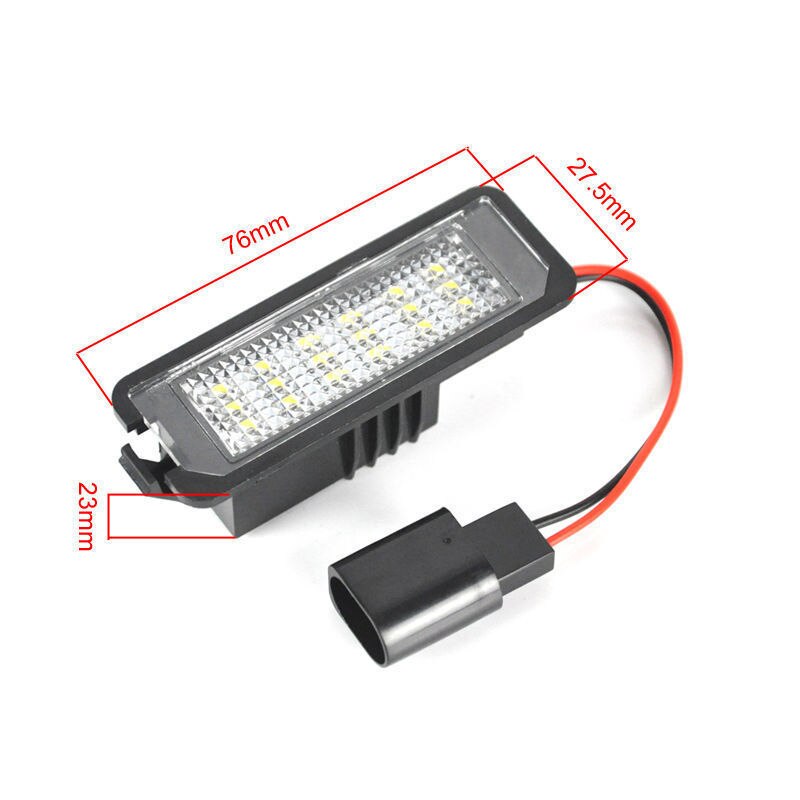 Plafón LED blanco para matrícula de coche, luces para matrícula, 12V, 5W, para VW GOLF 4, 6, Polo 9N, Passat, 2 uds.