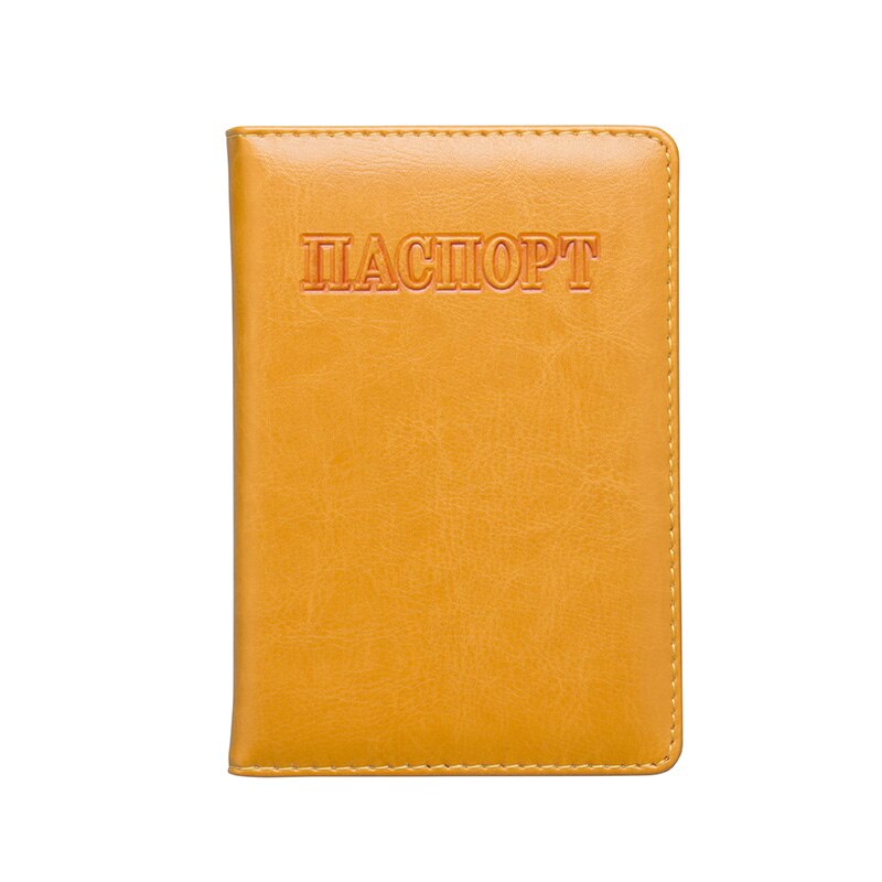 Russische Olie Dark Red Pu Brieven Nationale Paspoort Cover Leuke Credit Kaarthouder Pu Lederen Paspoorthouder Met Reizen: yellow