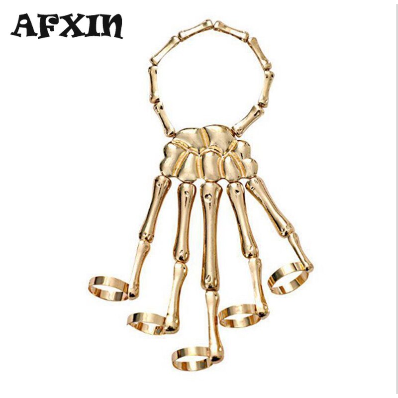 Skelett Hand Armband Gothic Schmuck - Verstellbarer Knochen-Greifer Für Halloween & Cosplay