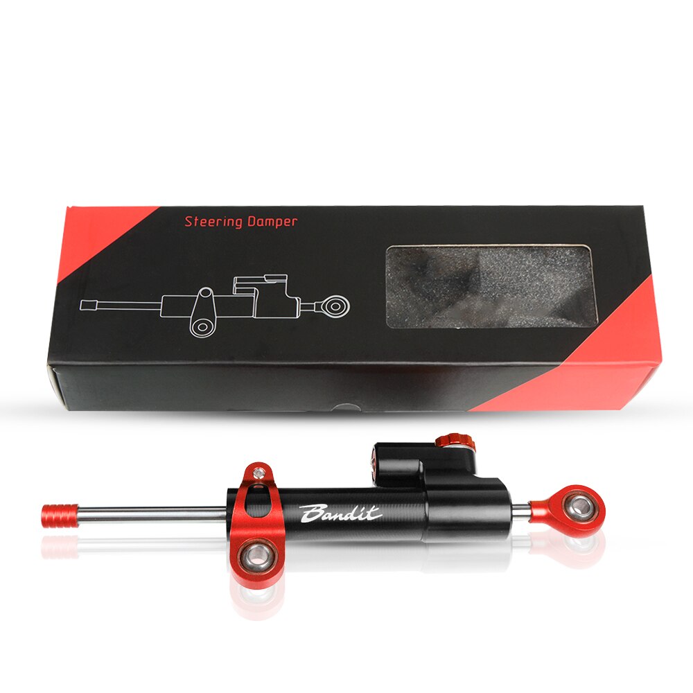 For Suzuki GSF 600 650 Bandit S GSF 1200 1250 Bandit Aluminum Motorcycle Accessories Damper Steering Stabilize Safety Control: Red-Black