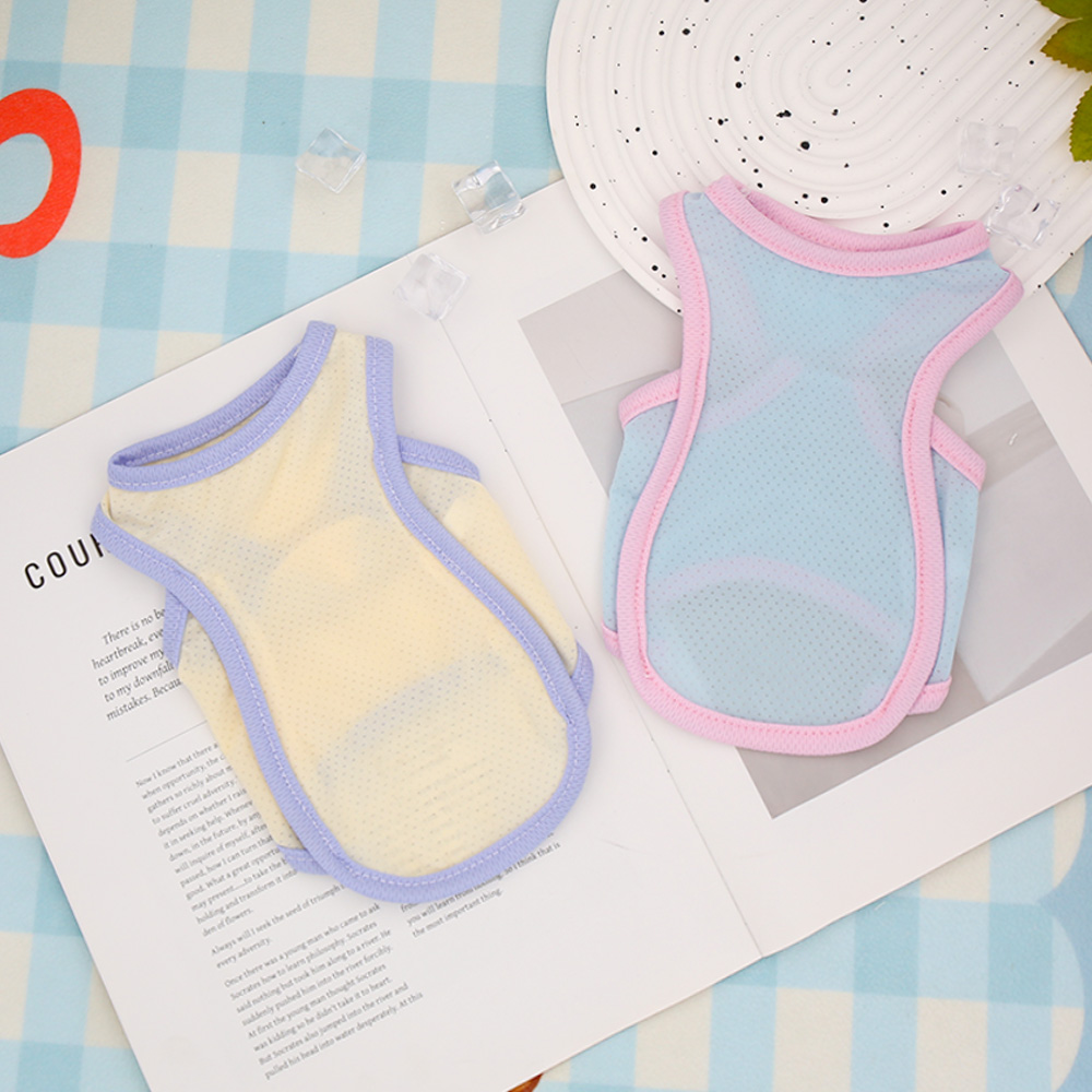 Dog Cool Summer Vest Cool Clothes Breathable Cooling Pet Ice Silk Solid Color Vest Cat and Dog Universal