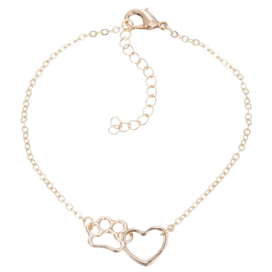 Zilver Kleur Leuke Dierlijke Voetafdrukken Hond Kat Voetafdrukken Poot Kettingen Vogel Hand Hangers Vrouwen Rvs Sieraden