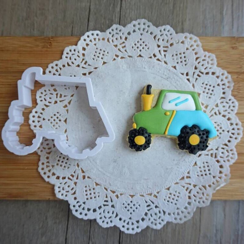 8 stuks/set plastic diy transport auto koekjesvorm cake gebak fondant mal stempels uitsteker taart decoratie gereedschap