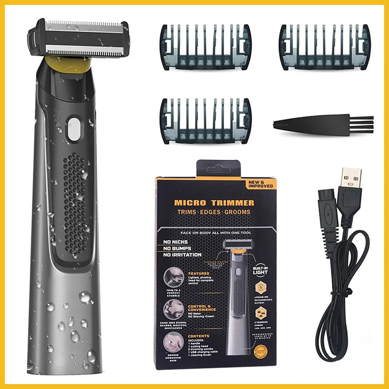 Tondeuse à cheveux domestique 5 en 1 pour hommes, rasoir multifonctionnel Rechargeable, étanche, rétractable, pour le corps: Argent