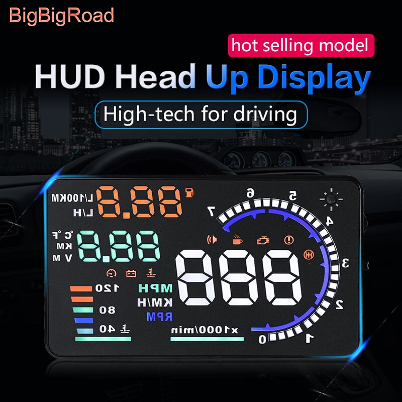 BigBigRoad For Subaru Forester Baja Legacy Outback Impreza WRX sti XV Car HUD Head Up Display OBD2 II Windscreen Projector