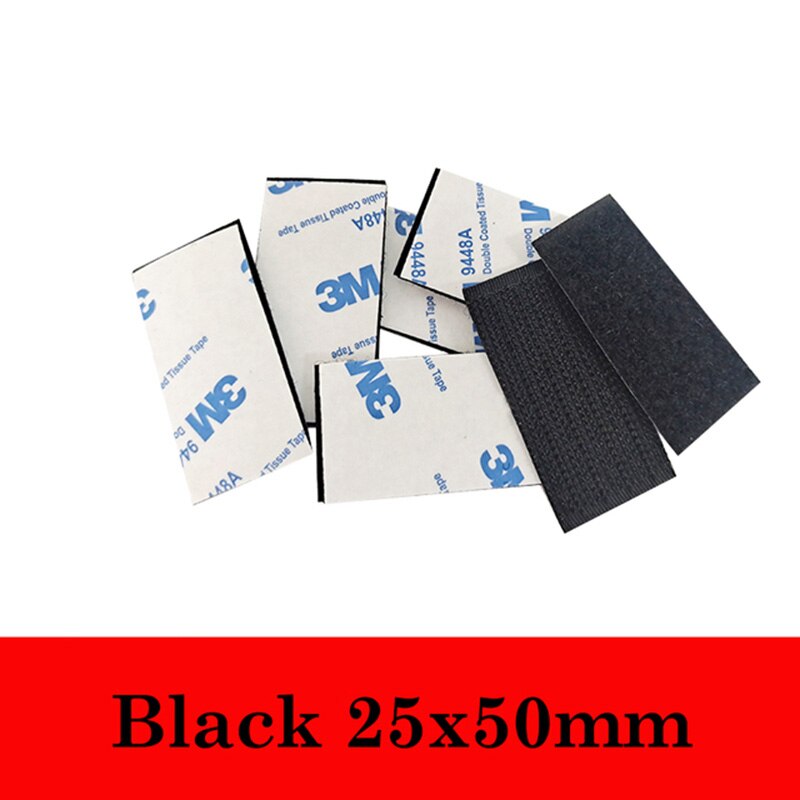 10 Paren/partij 3M Sterke Zelfklevende Lijm Klittenbandsluiting Tape Nylon Sticker Haak Lijm Voor Diy Accessoires: Black 2.5cm X 5cm