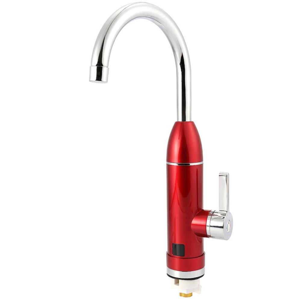 Electric Kitchen Water Heater Tap Instant Water Faucet Heater Cold Heating Faucet Tankless Instantaneous Water Heater: Red