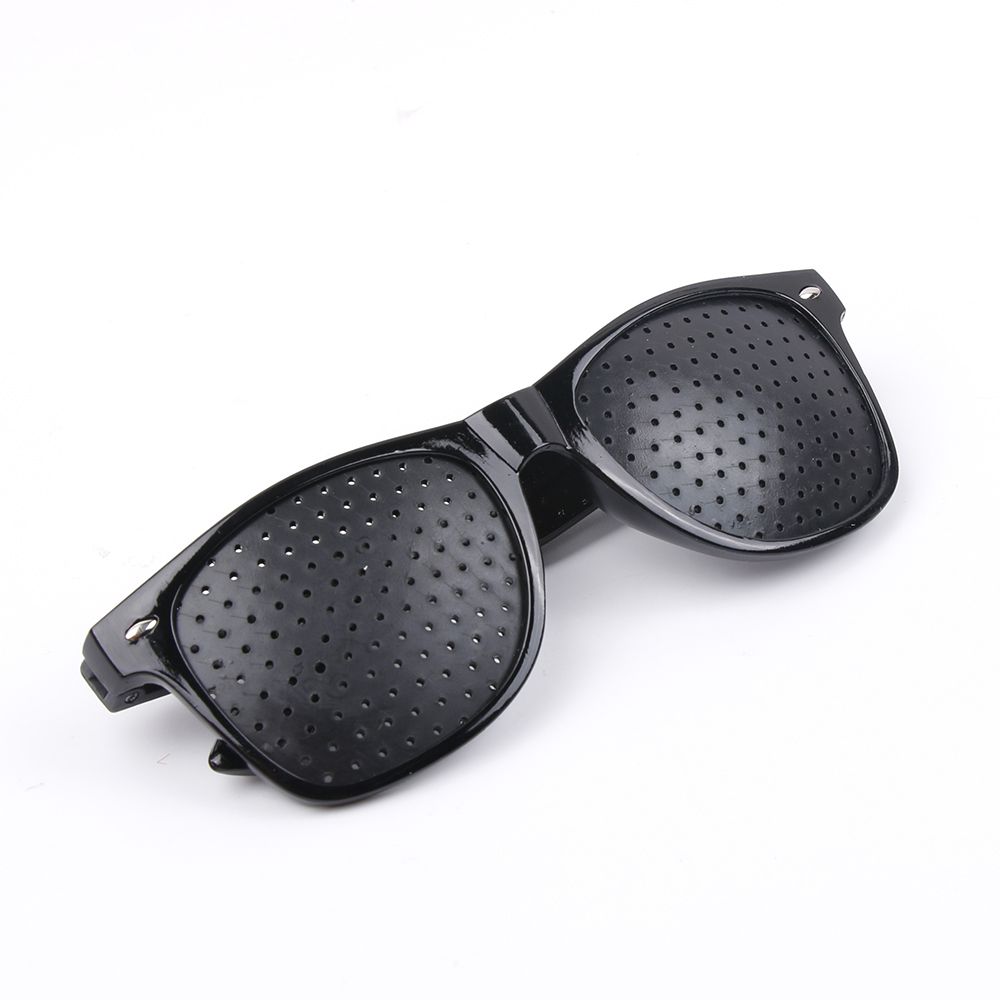 Lunettes noires pour l'amélioration de la vue,dispositif à petits trous pour exercice des yeux, anti-soleil, camping, pour entraînement,