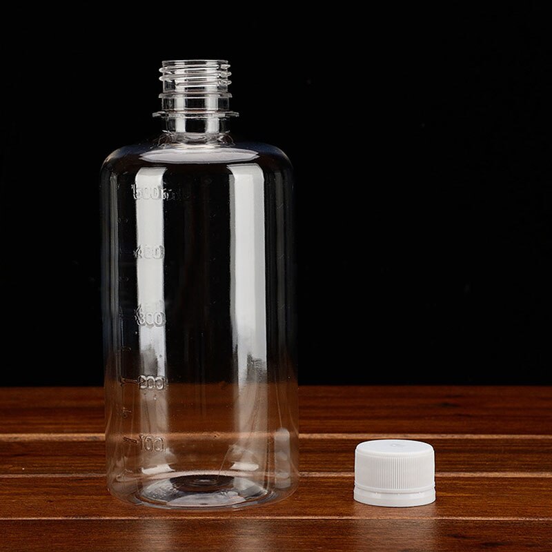 10Pcs 500ml Clear Plastic Lab Seal Reagent Bottle Chemical Graduation Sample Bottle