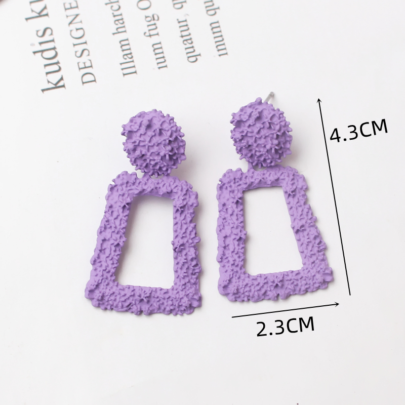 Pendientes colgantes geométricos de mariposa y flor púrpura para mujer, Margarita, corazón, redondo, cuadrado, Brincos, joyería de boda dulce