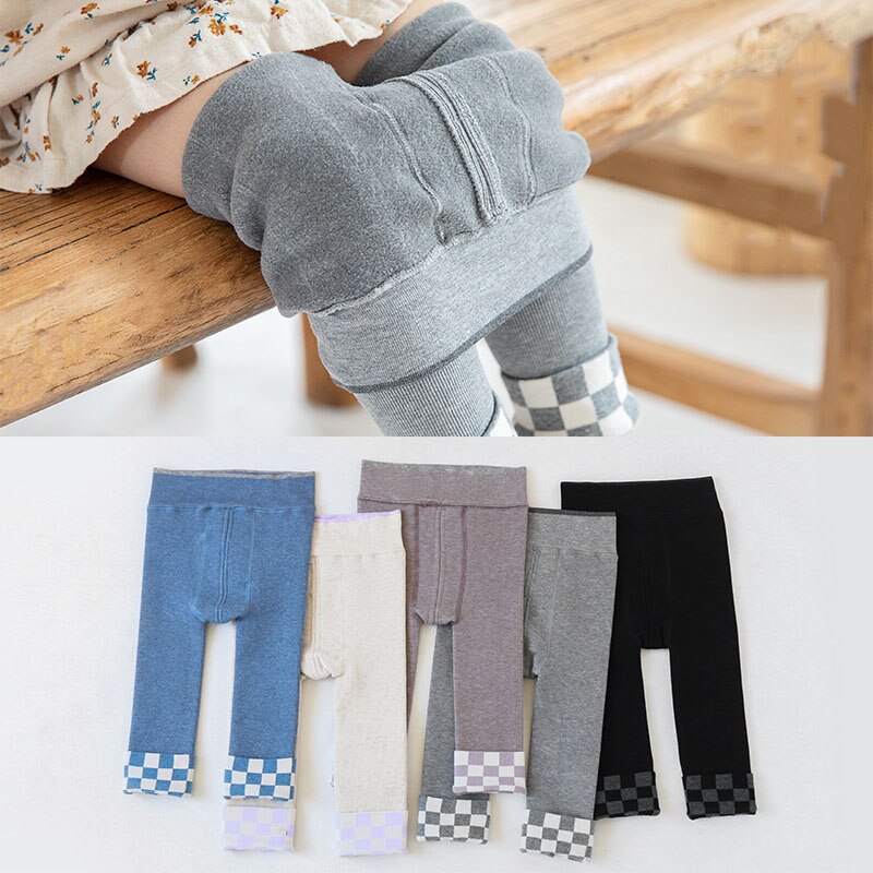 Baby Leggings Herfst En Winter Jongens En Meisjes Plus Fluwelen Verdikking Kan Worden Geopend Negen Punten Baby Warm leggings